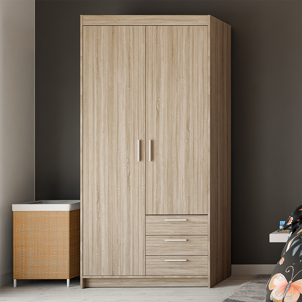 Šatní skříň ELENA 2D 3S | 89,7 cm | dub sonoma