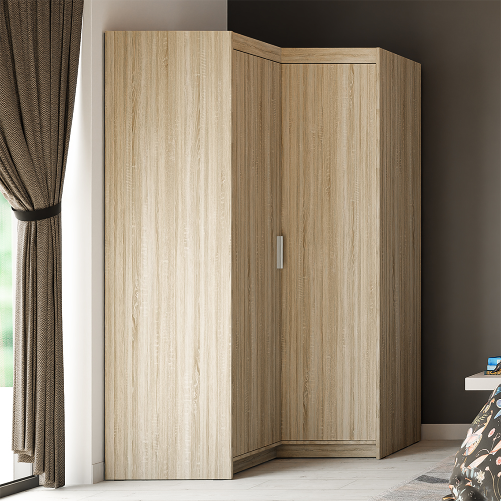 Šatní skříň ELENA 2D NAR rohová | 97,8x97,8 cm | dub sonoma
