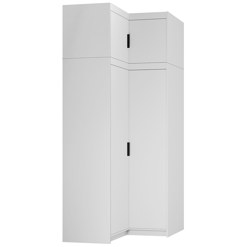 Šatní skříň ELENA 2D NAR rohová + nástavec | 97,8x97,8 cm | bílá