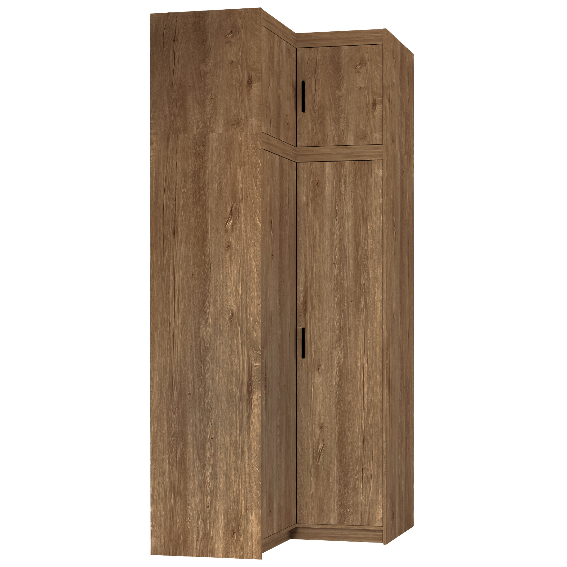 Šatní skříň ELENA 2D NAR rohová + nástavec | 97,8x97,8 cm | dub lefkas