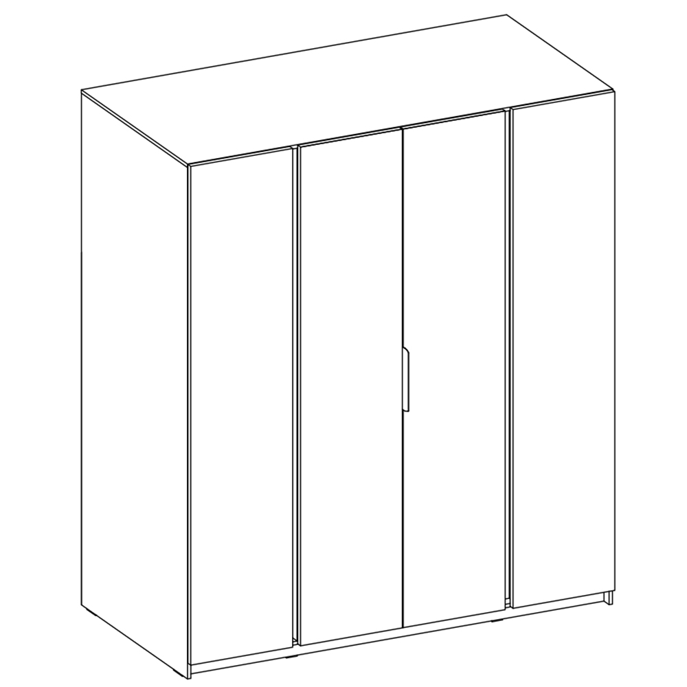 Šatní skříň KAJA 4F | 200 cm | bez zrcadla | VYSOKÁ | černá