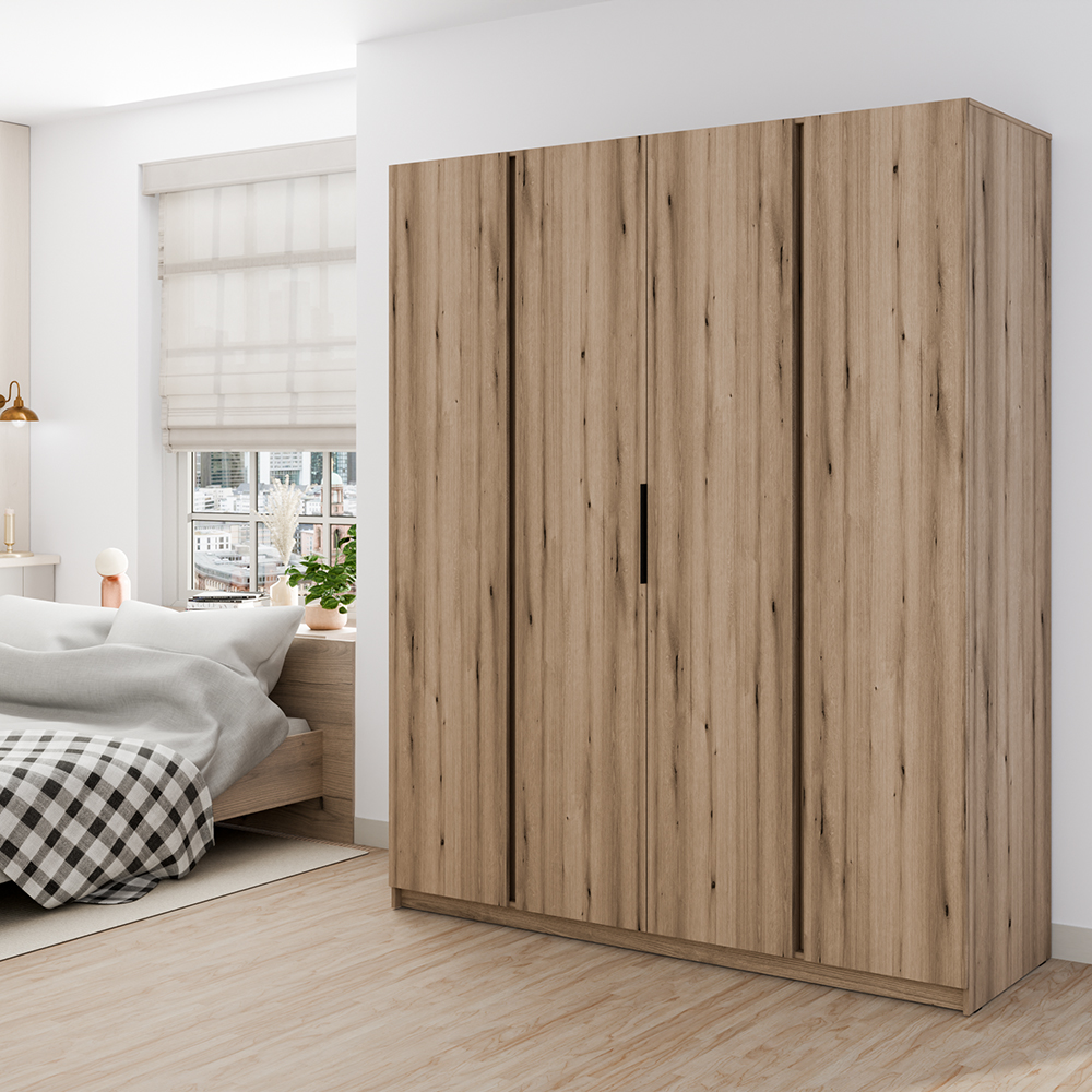 Šatní skříň KAJA 4F | 200 cm | bez zrcadla | VYSOKÁ | evoke