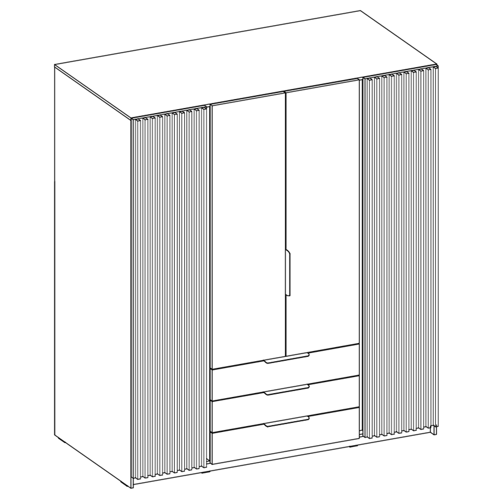 Šatní skříň KAJA 2LAM 2F 3S | 200 cm | bez zrcadla | VYSOKÁ | evoke + černé lamely