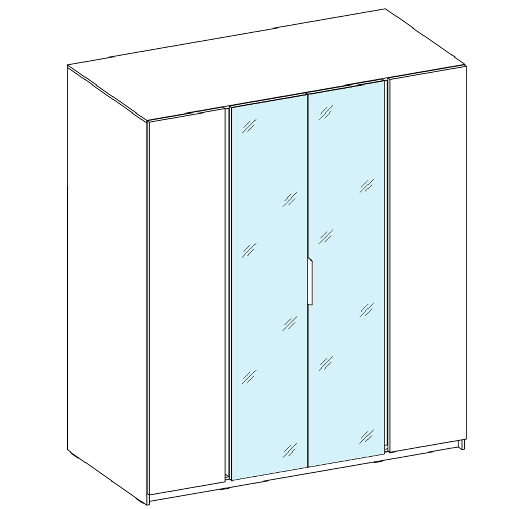 Šatní skříň KAJA 2F 2LU | 200 cm | se zrcadly | VYSOKÁ | evoke