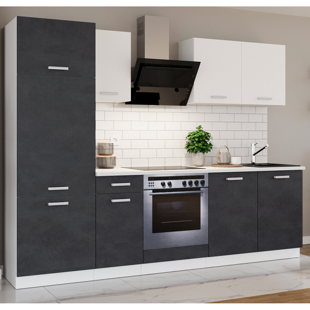 Kuchyňská linka TONI | 260 cm | S PRACOVNÍ DESKOU | bílá/matera