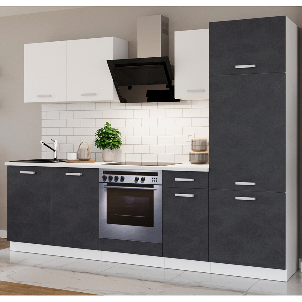 Kuchyňská linka TONI | 260 cm | S PRACOVNÍ DESKOU | bílá/matera