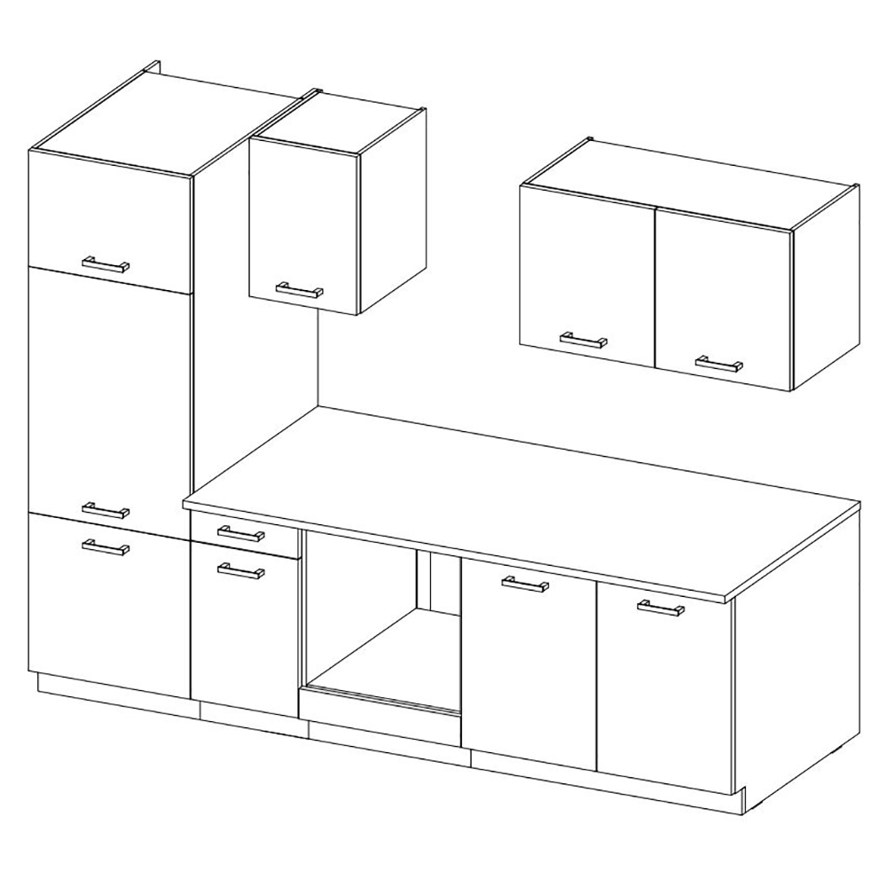 Kuchyňská linka TONI | 260 cm | S PRACOVNÍ DESKOU | bílá/skagerrak modrá