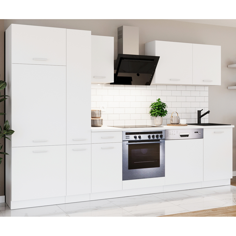 Kuchyňská linka TONI | 300 cm | S PRACOVNÍ DESKOU | bílá/bílá