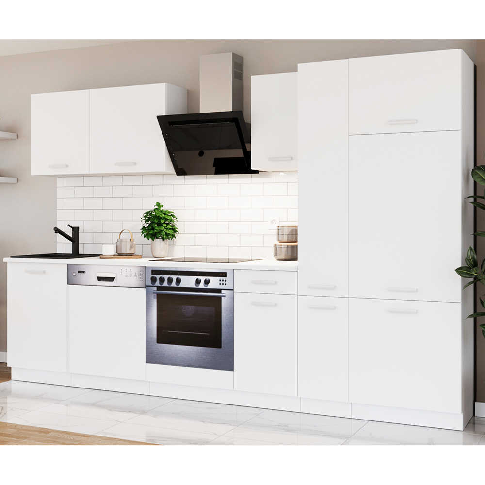 Kuchyňská linka TONI | 300 cm | S PRACOVNÍ DESKOU | bílá/bílá