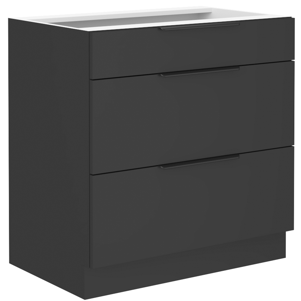 SIENA | dolní skříňka 80 D 3S se zásuvkami PREMIUM BOX | 80 cm | černá