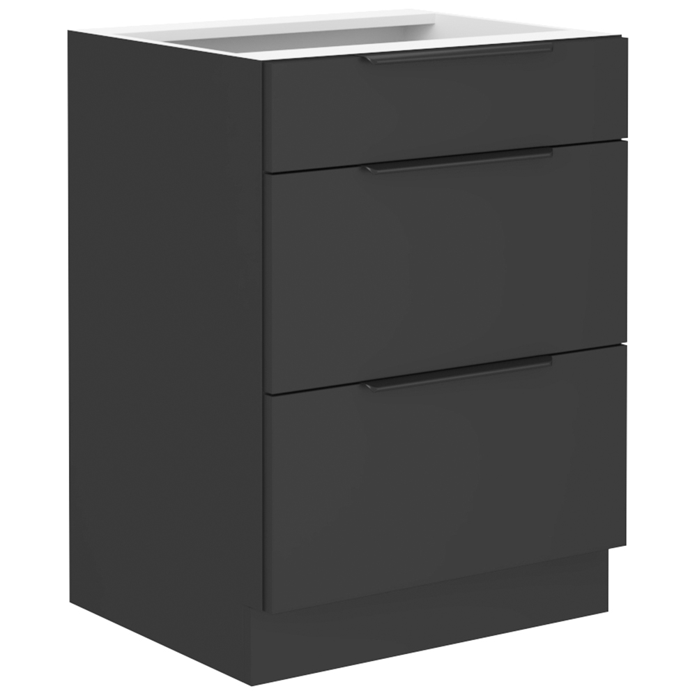 SIENA | dolní skříňka 60 D 3S se zásuvkami PREMIUM BOX | 60 cm | černá