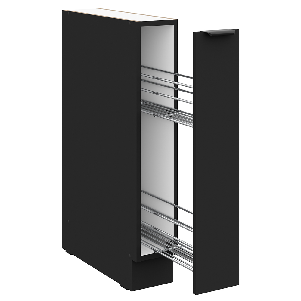 SIENA | dolní skříňka 15 D CARGO s výsuvnou drátěnou policí | 15 cm | černá