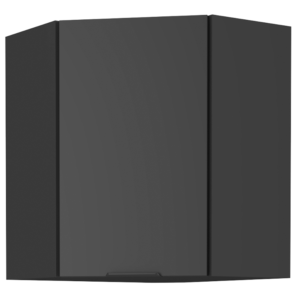 SIENA | horní skříňka 60x60 GN-72 1F (45°) rohová s policemi | 60x60 cm | UNI dvířka | černá