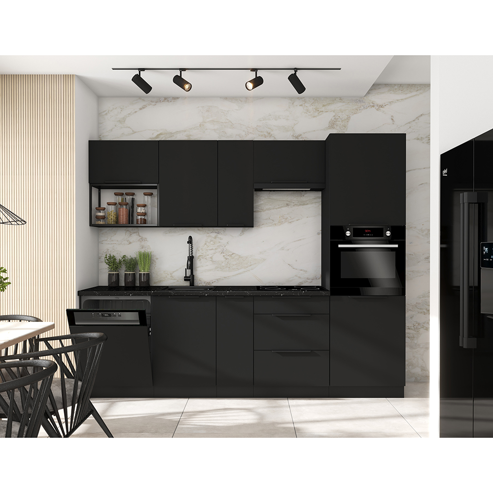 SIENA | vysoká skříňka 60 DPM-210 2F na vestavnou troubu a mikrovlnku | 60 cm | UNI dvířka | černá