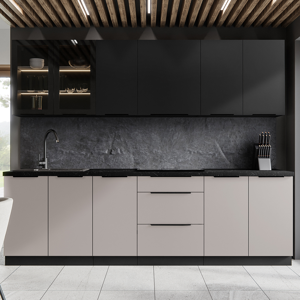 ARONA | horní skříňka 80 NAGU-36 1F výklopná | 80 cm | HLUBOKÁ | černá/kašmír