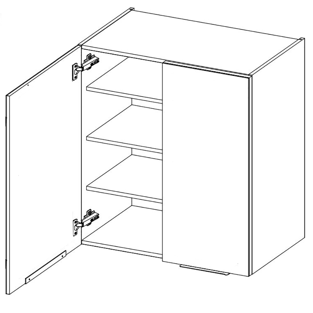 ARONA | horní skříňka 80 G-90 2F s policemi | 80 cm | VYSOKÁ | černá/kašmír