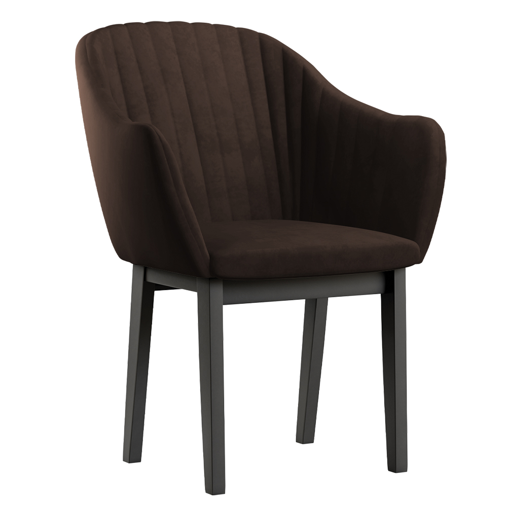 Jídelní židle FELIX | 60 cm | tmavě hnědá | černé nohy