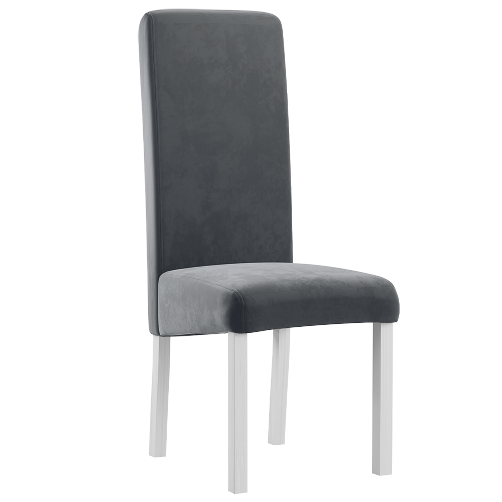 Jídelní židle MADRIT | 46 cm | šedá | bílé nohy