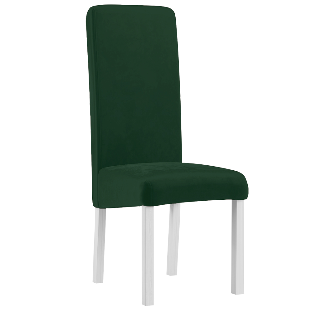 Jídelní židle MADRIT | 46 cm | tmavě zelená | bílé nohy