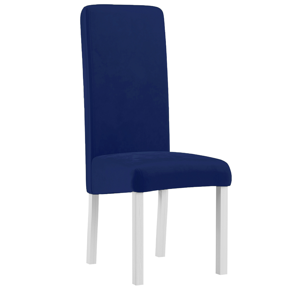 Jídelní židle MADRIT | 46 cm | tmavě modrá | bílé nohy