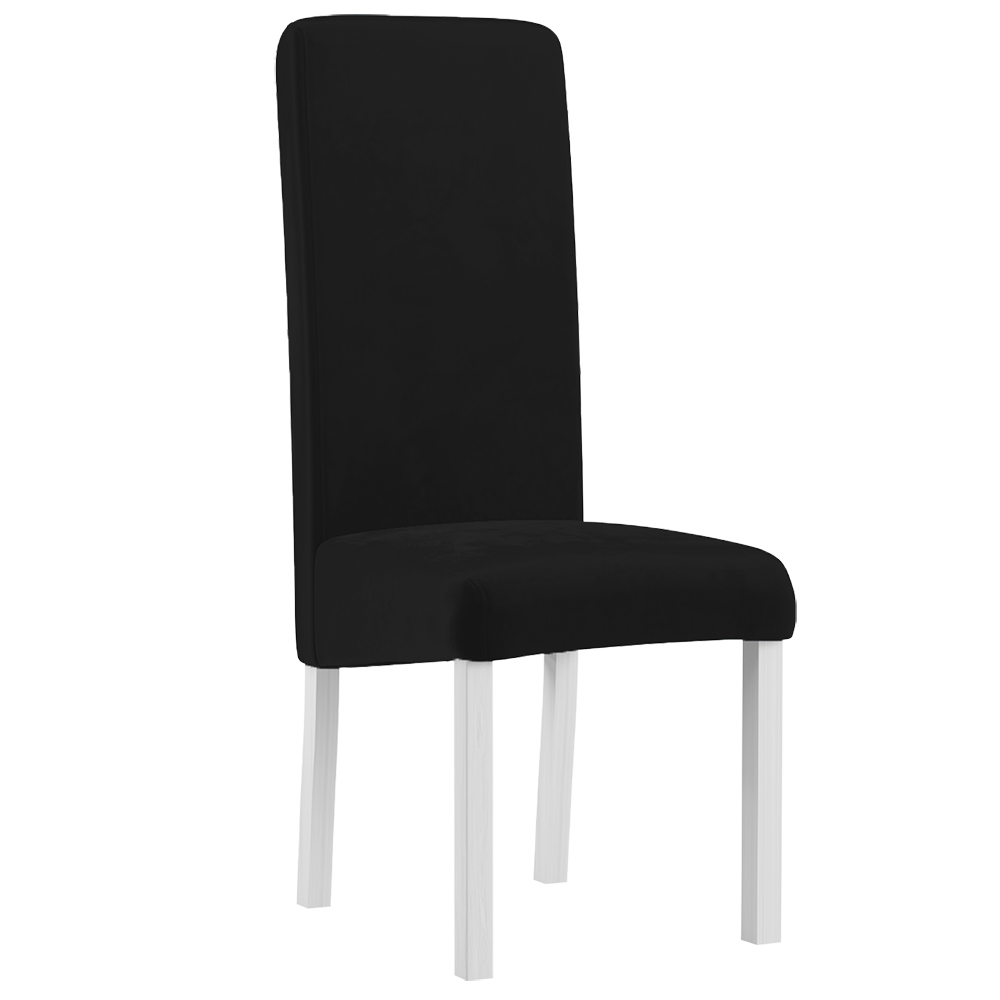 Jídelní židle MADRIT | 46 cm | černá | bílé nohy