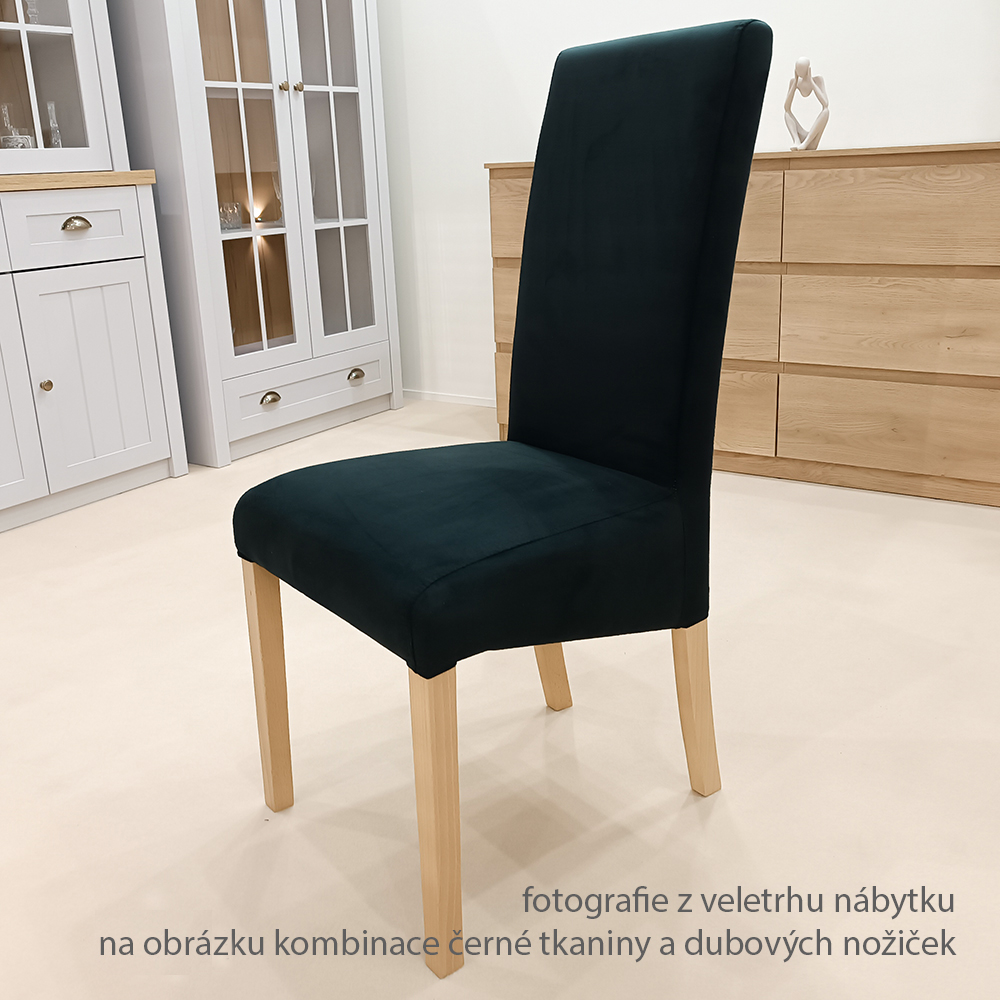 Jídelní židle MADRIT | 46 cm | černá | bílé nohy