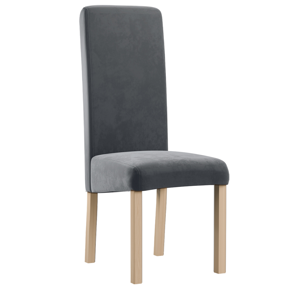 Jídelní židle MADRIT | 46 cm | šedá | nohy dub přírodní