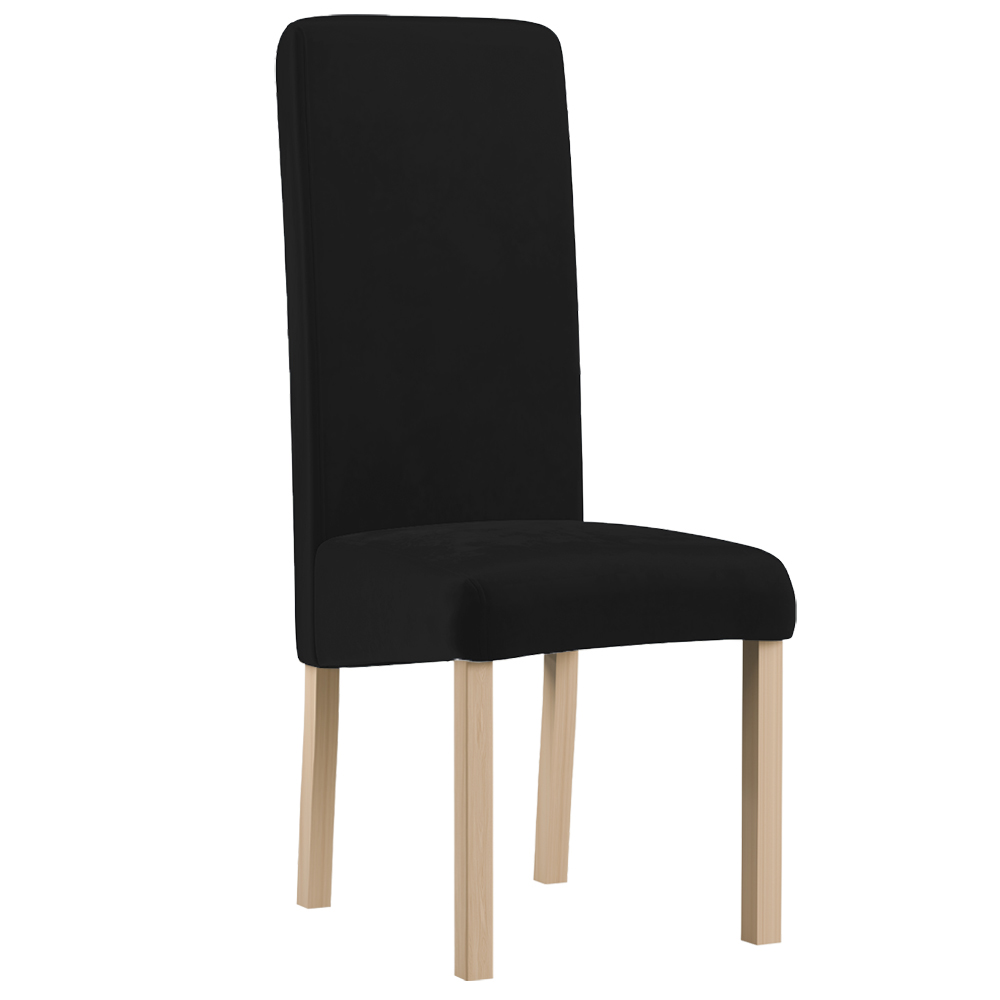 Jídelní židle MADRIT | 46 cm | černá | nohy dub přírodní
