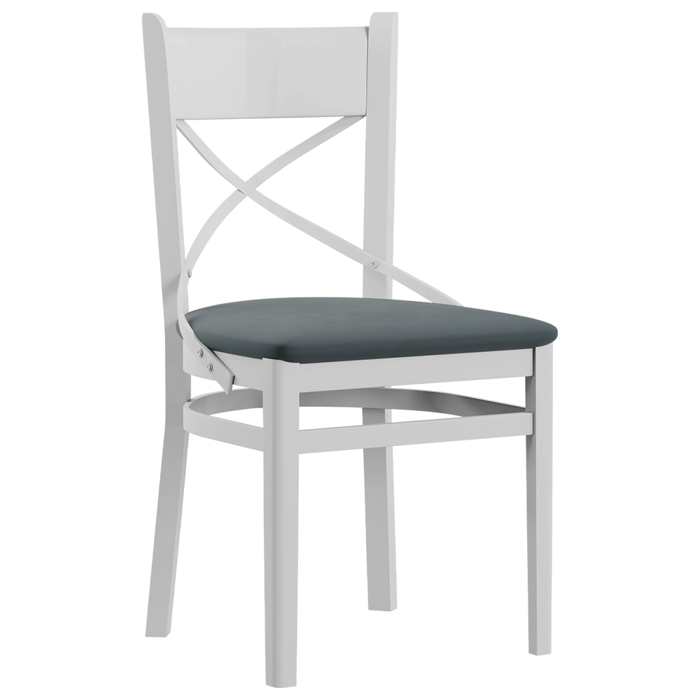 Jídelní židle PROVENCE X | 43 cm | šedá/bílá