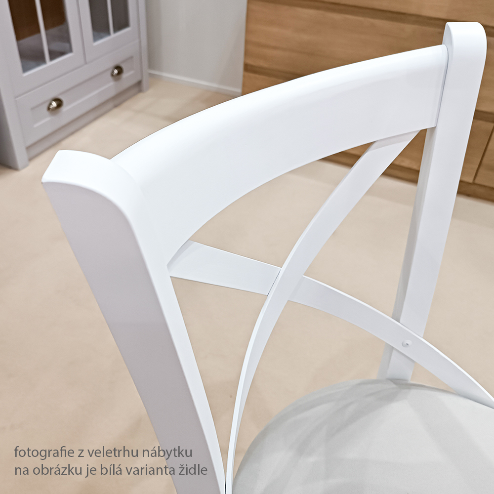 Jídelní židle PROVENCE X | 43 cm | šedá/bílá