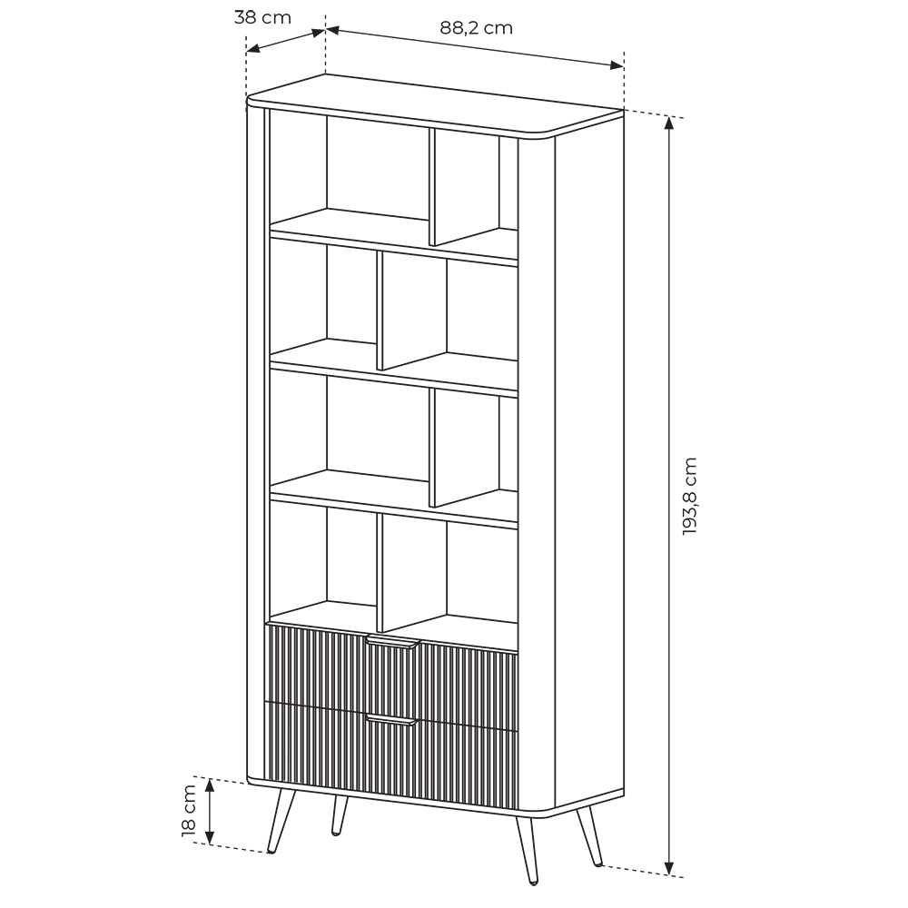 LANTE b | regál A | 88,2 cm | béžová/zlatá