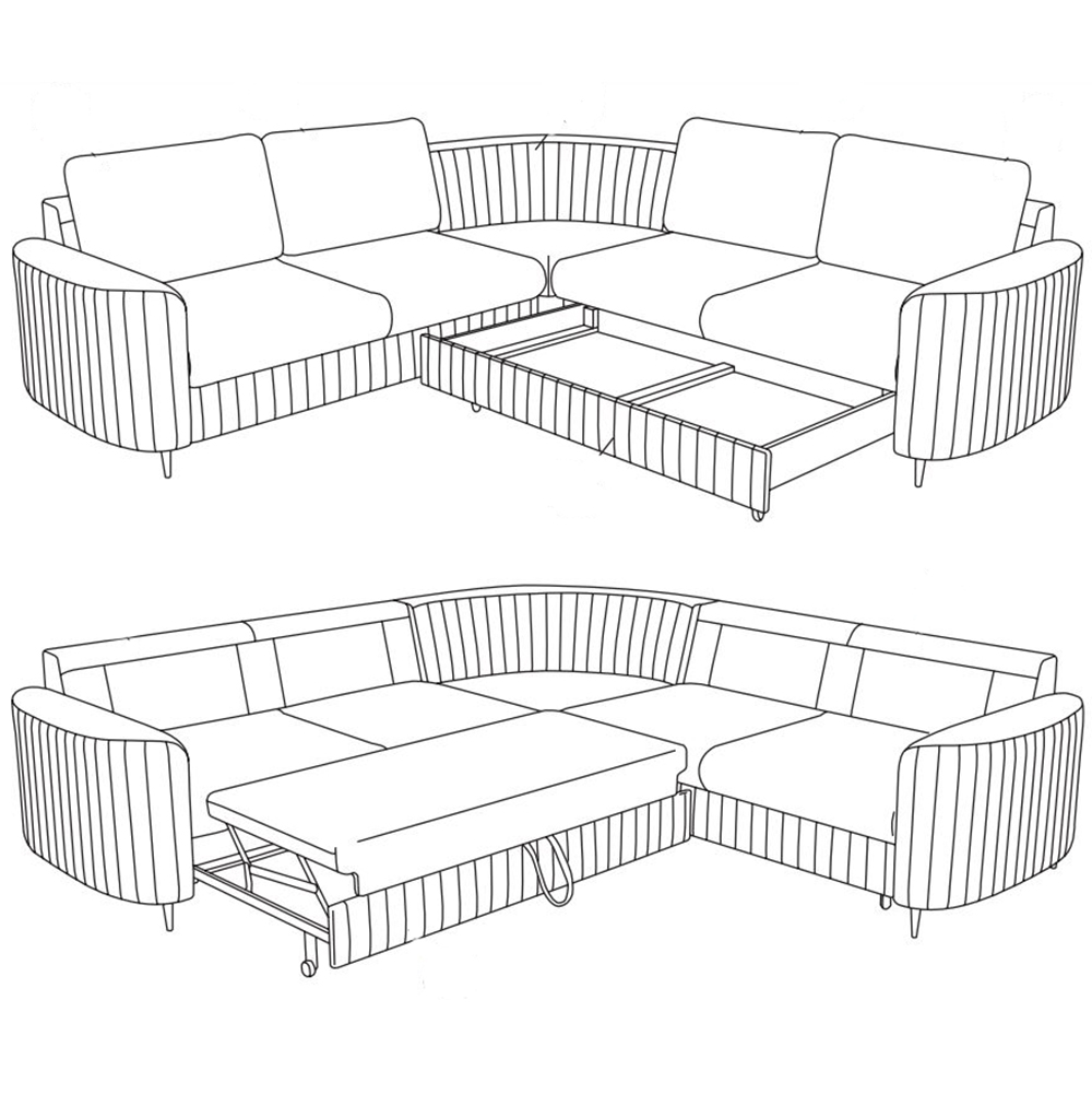 Sedací souprava LAREN | 255x255 | LEVÁ | rozkládací + úložný prostor | VÝBĚR LÁTEK