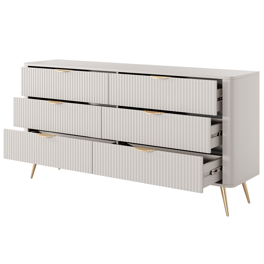 LANTE b | komoda B 163 6s | 163,2 cm | béžová/zlatá