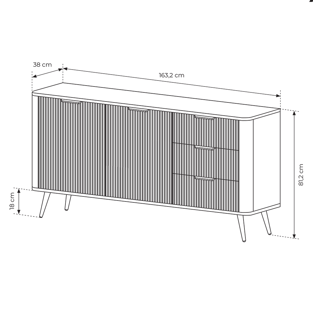 LANTE b | komoda C 163 2d3s | 163,2 cm | béžová/zlatá