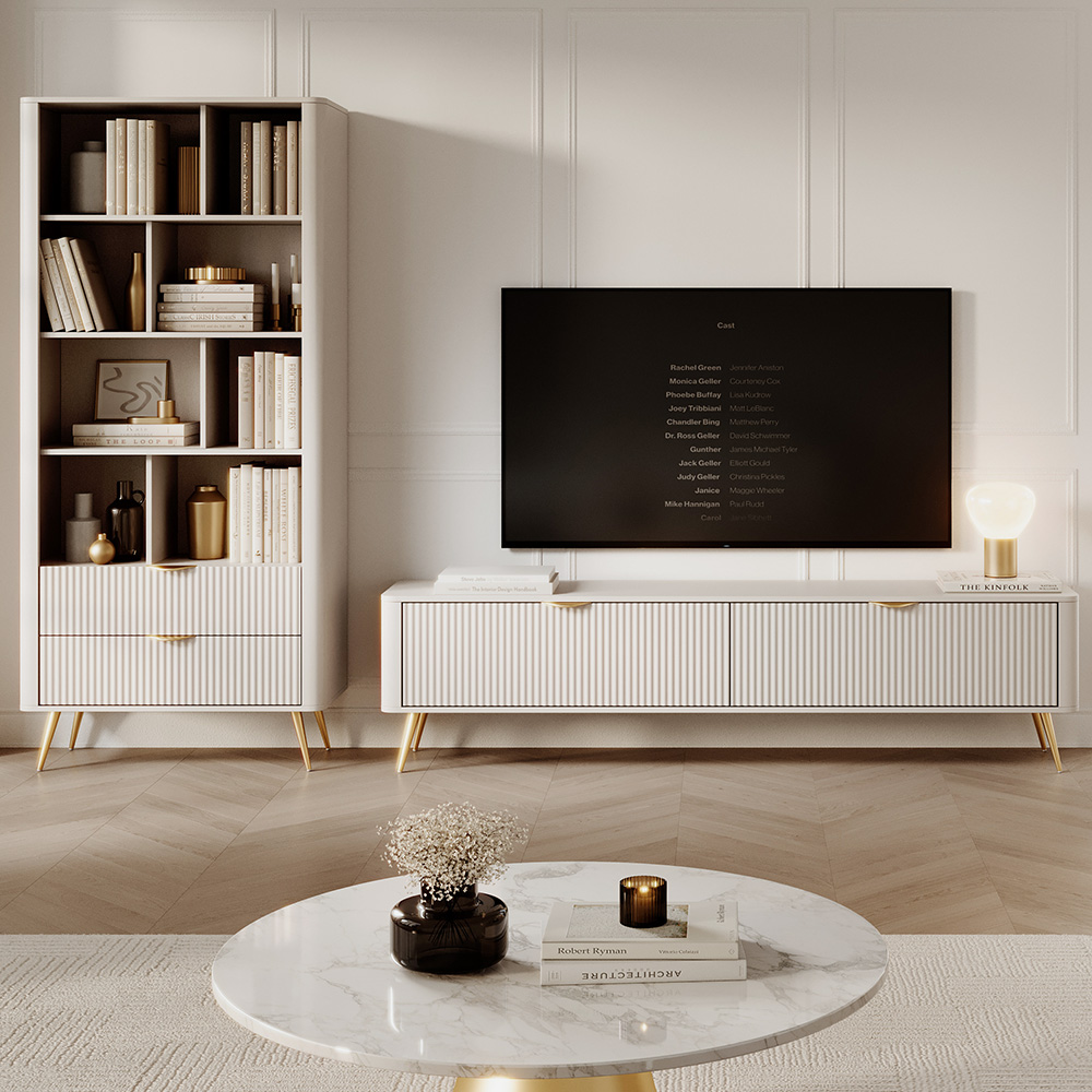 LANTE b | komoda C 163 2d3s | 163,2 cm | béžová/zlatá