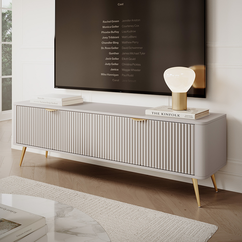 LANTE b | TV stolek F 163 2d | 163,2 cm | béžová/zlatá