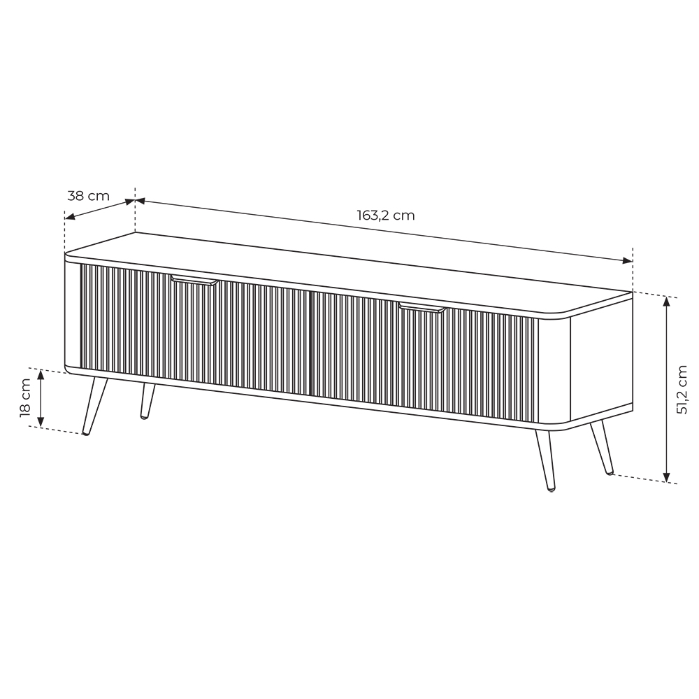 LANTE b | TV stolek F 163 2d | 163,2 cm | béžová/zlatá