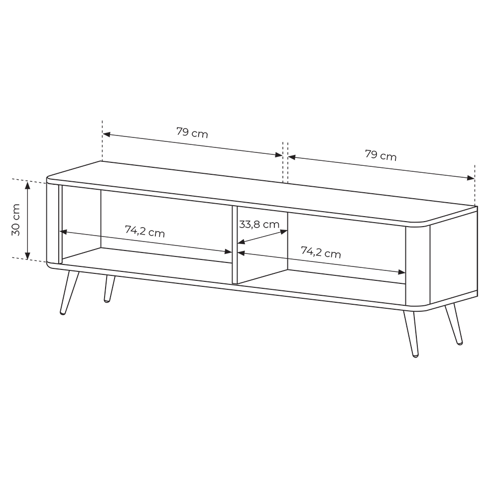 LANTE b | TV stolek F 163 2d | 163,2 cm | béžová/zlatá