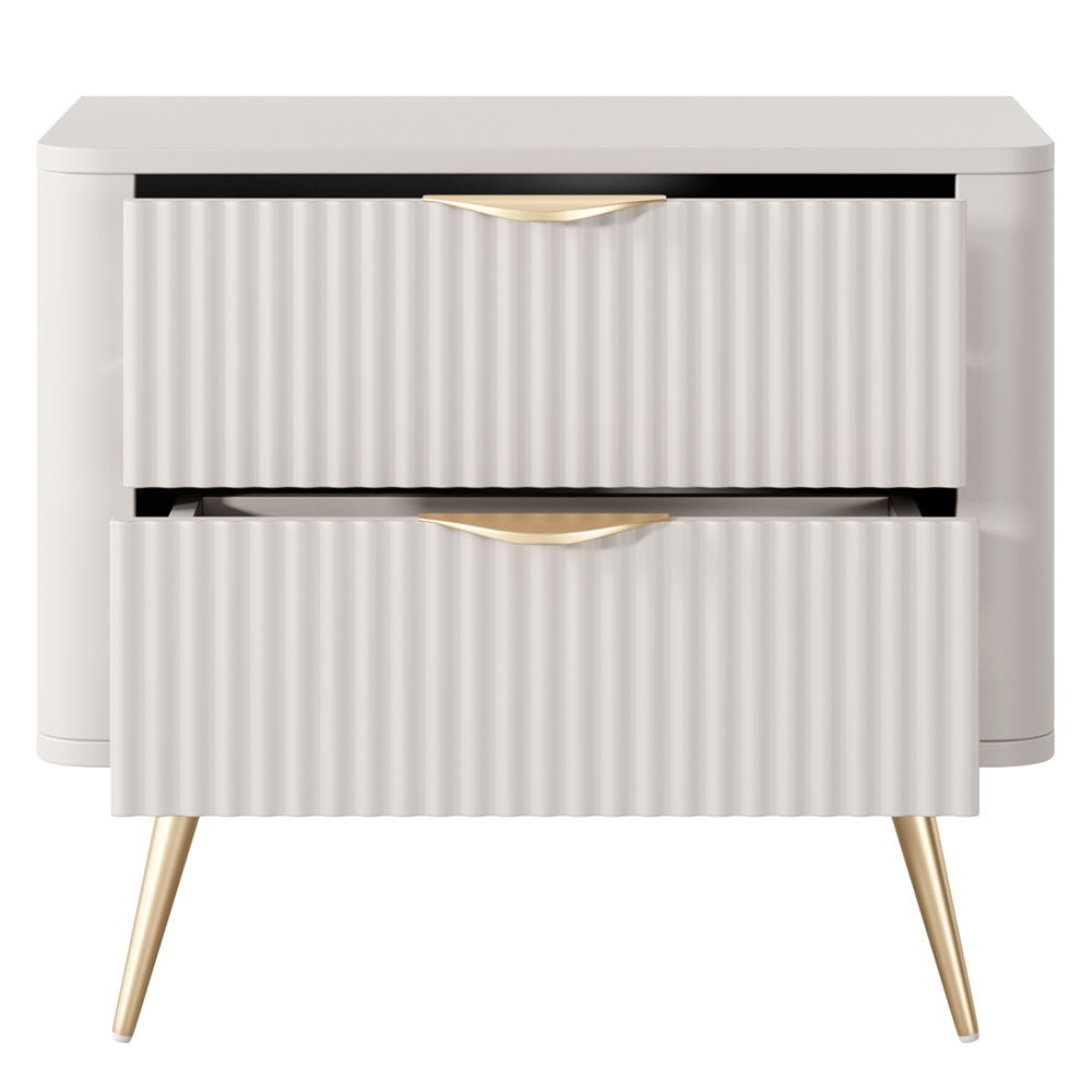 LANTE b | noční stolek G 2s | 63,2 cm | béžová/zlatá