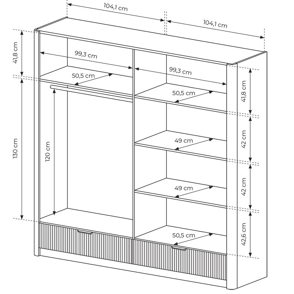 Ložnice LANTE b | sestava B | 4 díly | béžová/zlatá