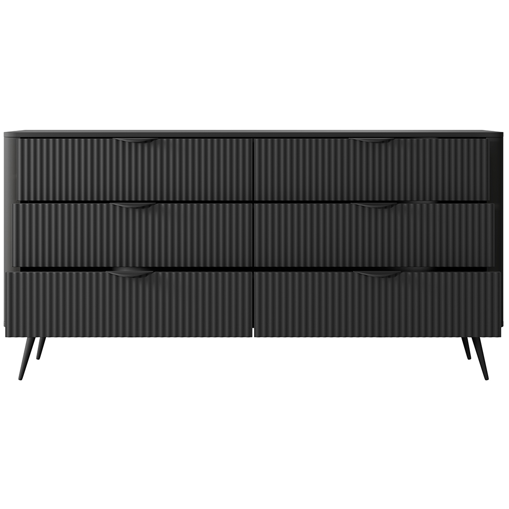 LANTE č | komoda B 163 6s | 163,2 cm | černá