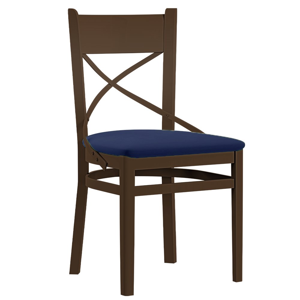 Jídelní židle PROVENCE X | 43 cm | tmavě modrá/hnědá samoa king