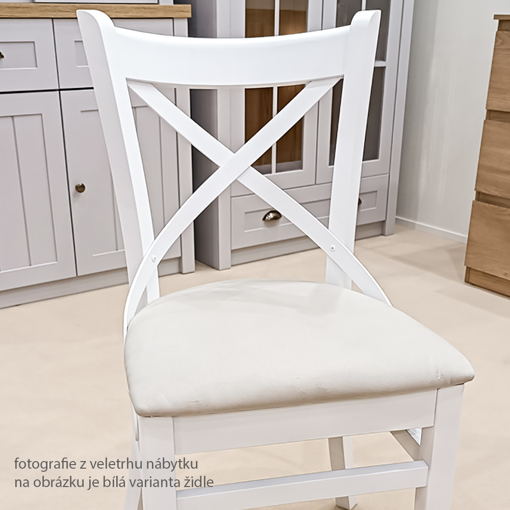 Jídelní židle PROVENCE X | 43 cm | černá/bílá