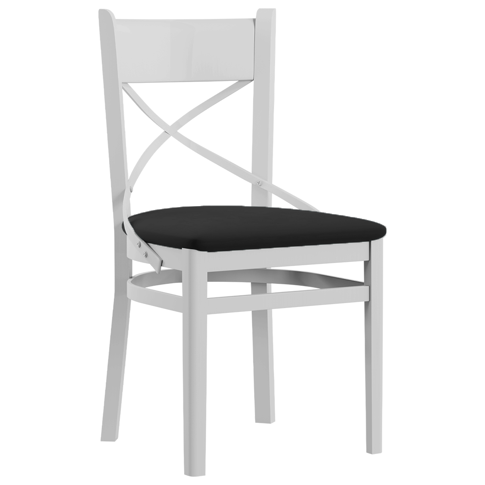 Jídelní židle PROVENCE X | 43 cm | černá/bílá