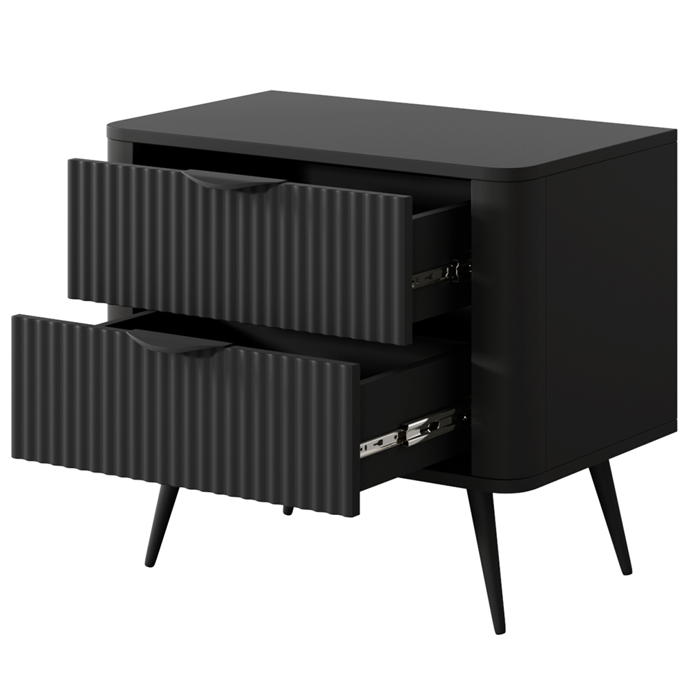 LANTE č | noční stolek G 2s | 63,2 cm | černá