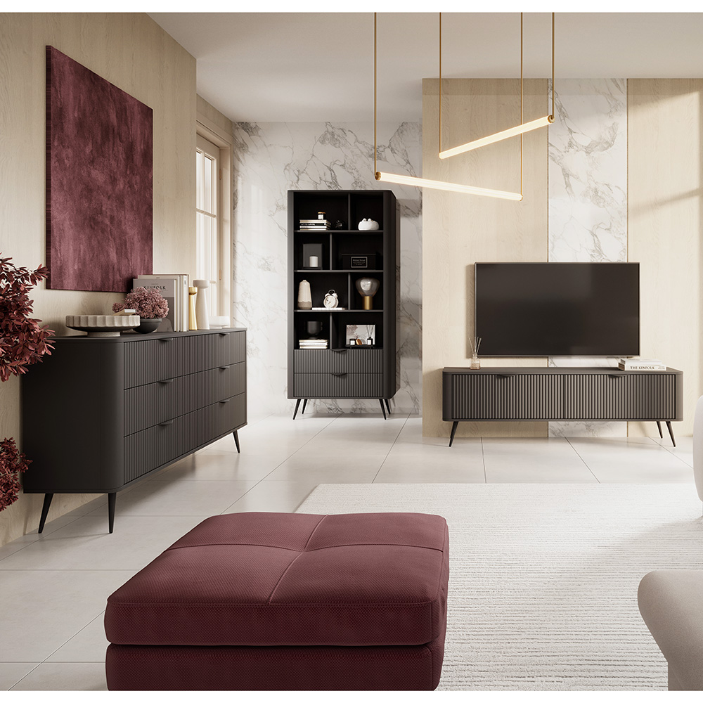 LANTE č | noční stolek G 2s | 63,2 cm | černá