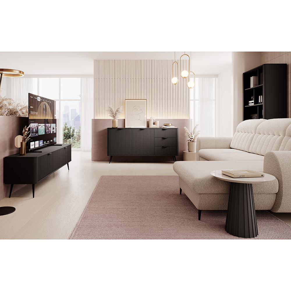 LANTE č | noční stolek G 2s | 63,2 cm | černá