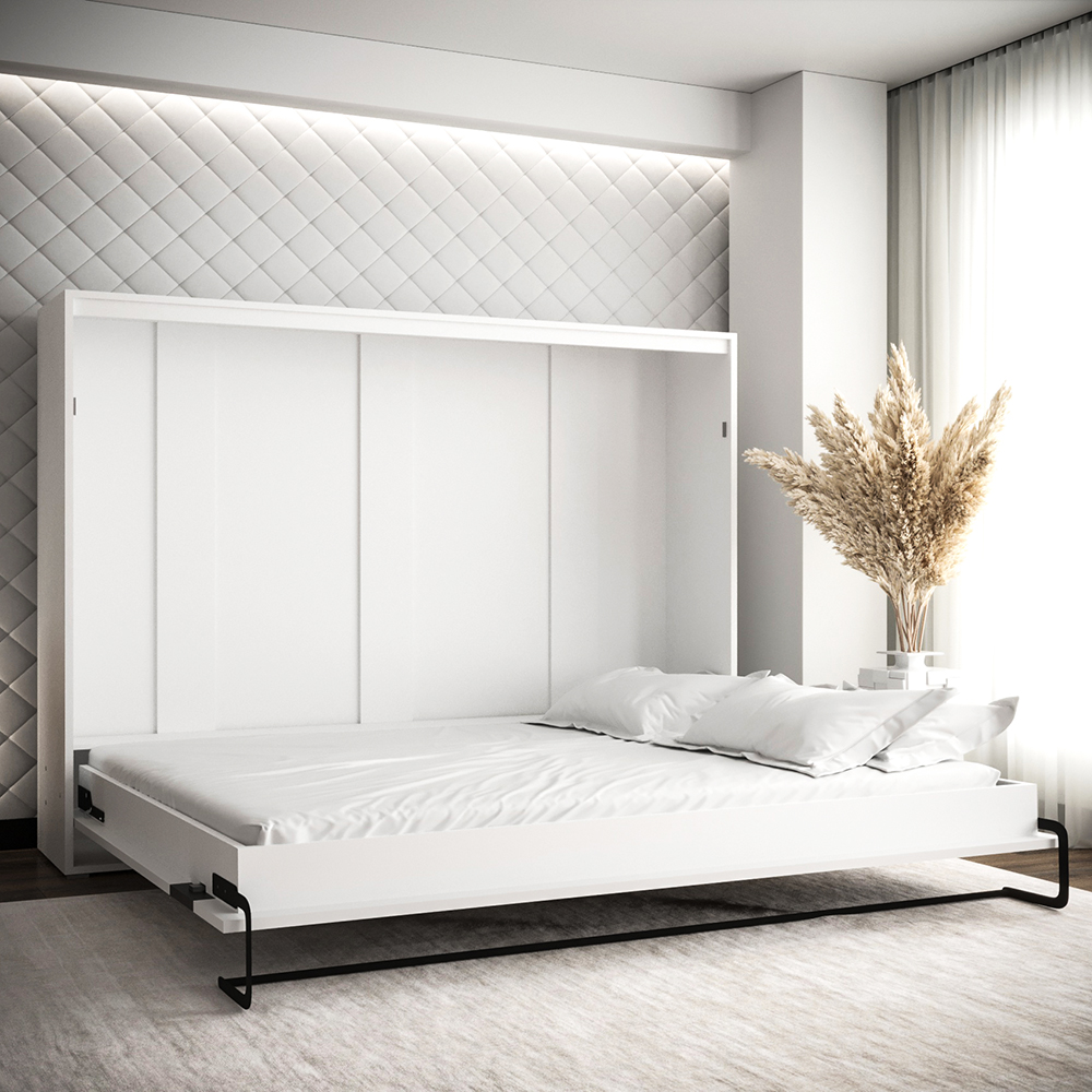 Výklopná postel HOME | 160x200 cm | NOSNOST až 200kg | boční výklop | bílá/černá