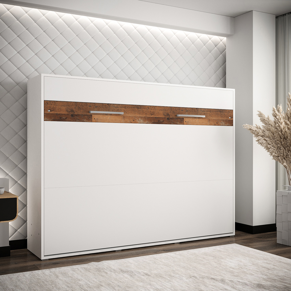 Výklopná postel HOME | 160x200 cm | NOSNOST až 200kg | boční výklop | bílá/old style