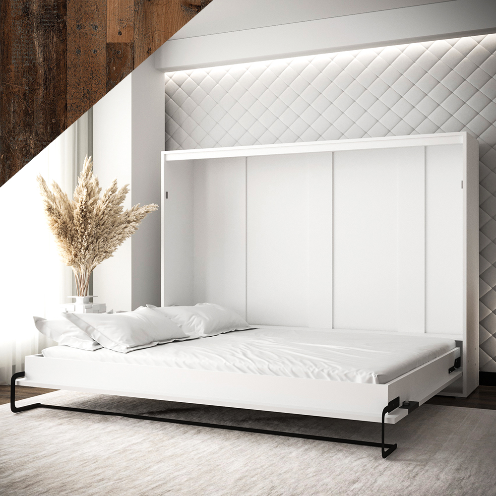 Výklopná postel HOME | 160x200 cm | NOSNOST až 200kg | boční výklop | bílá/old style